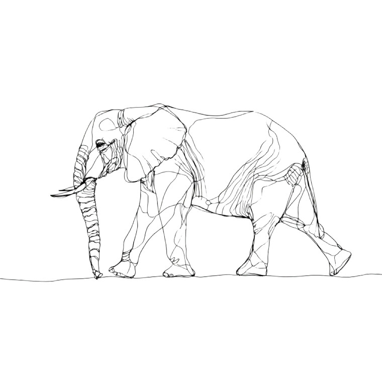 Minimalist Elephant Vinyl Car Decal Sticker – Waterproof & UV-Resistant 3.4133333333333336"