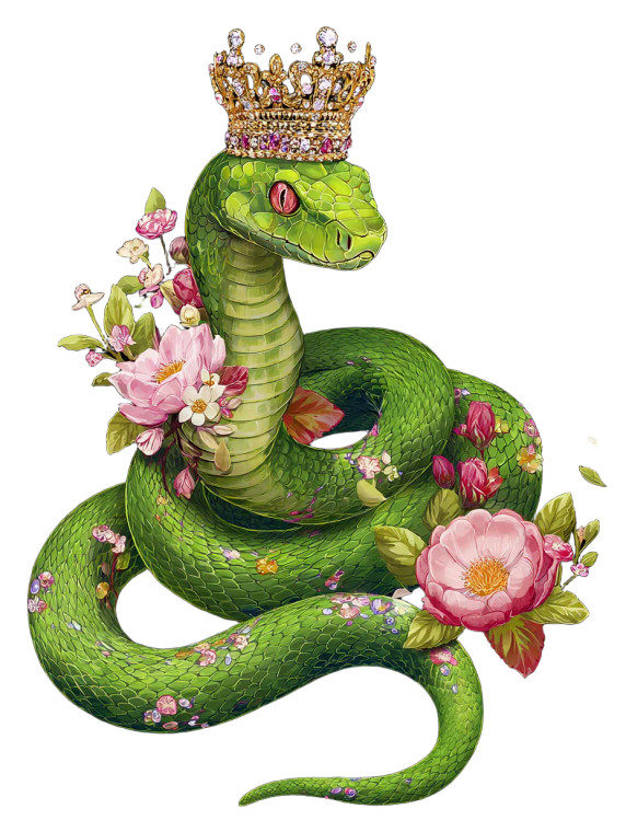 Regal Crowned Snake Vinyl Car Decal Sticker – Waterproof & UV-Resistant 8.213333333333333"