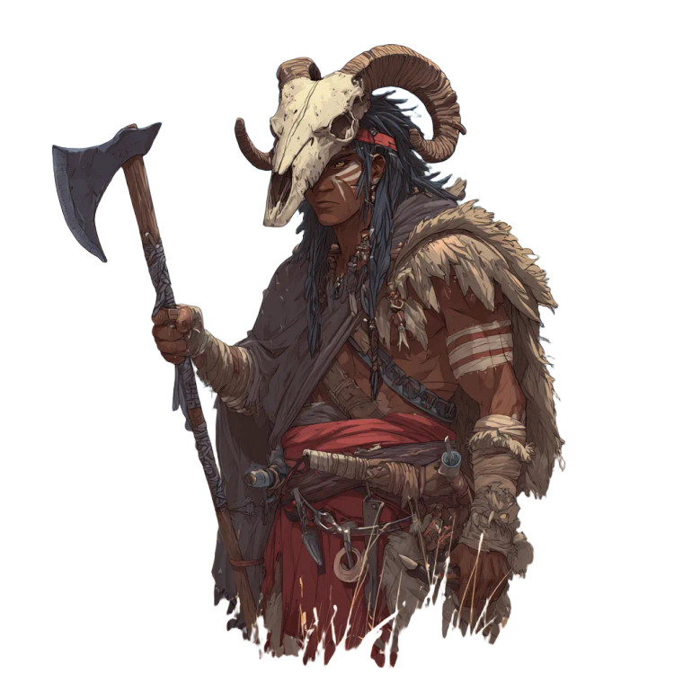 Barbarian Shaman Vinyl Car Decal Sticker – Waterproof & UV-Resistant 3.4133333333333336"