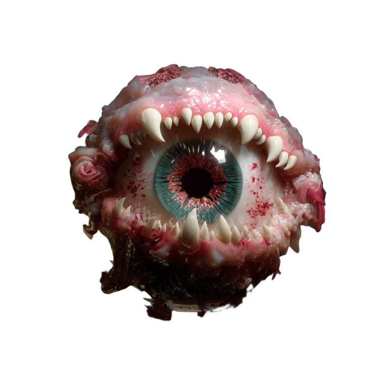 Eyeball Teeth Vinyl Car Decal Sticker – Waterproof & UV-Resistant 6.826666666666667"