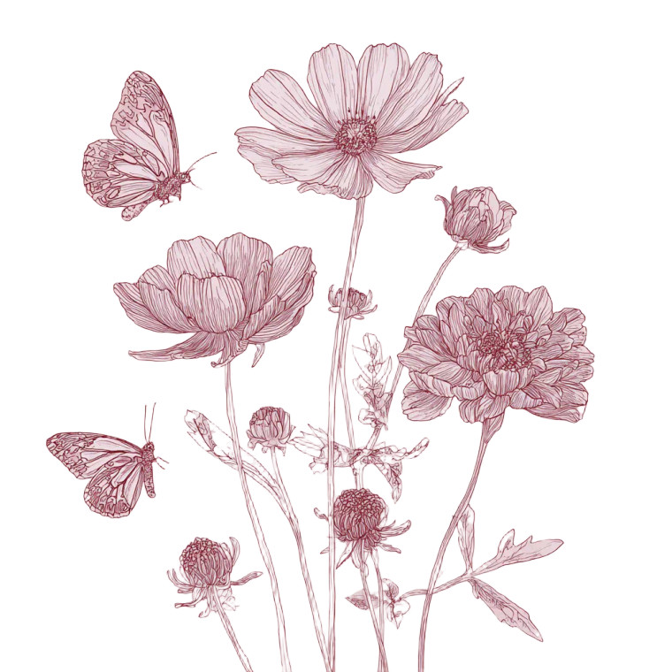 Floral Butterflies Vinyl Car Decal Sticker – Waterproof & UV-Resistant 3.4133333333333336"