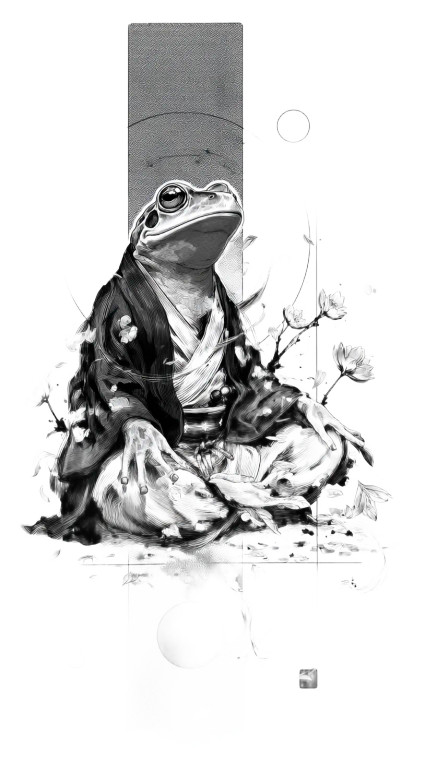 Meditative Zen Frog Vinyl Car Decal Sticker – Waterproof & UV-Resistant 4.8533333333333335"