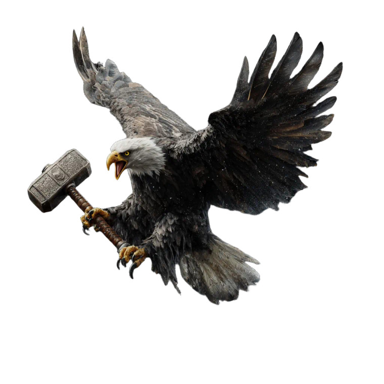 Fierce Eagle Hammer Vinyl Car Decal Sticker – Waterproof & UV-Resistant 3.4133333333333336"