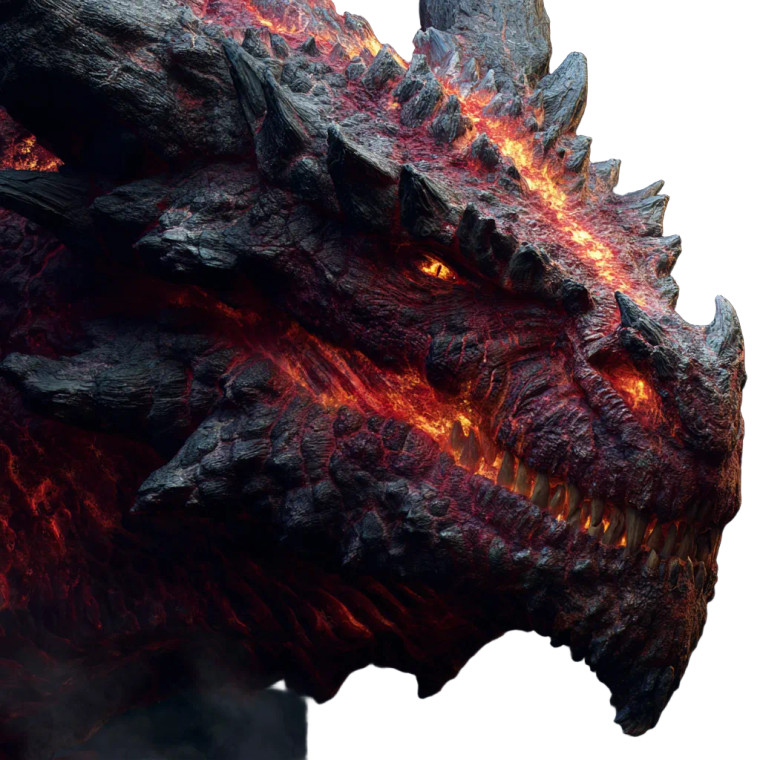 Magma Obsidian Dragon Vinyl Car Decal Sticker – Waterproof & UV-Resistant 3.4133333333333336"