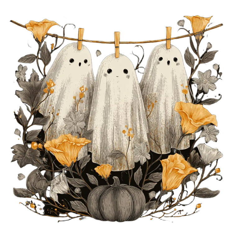 Cute Ghost Clothesline Vinyl Car Decal Sticker – Waterproof & UV-Resistant 6.826666666666667"