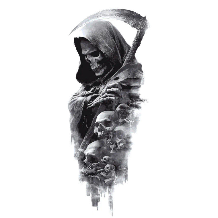 Grim Reaper Tattoo V17 Vinyl Car Decal Sticker – Waterproof & UV-Resistant 3.4133333333333336"