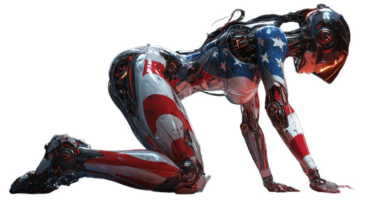 Cyborg Flag Dance V2 Vinyl Car Decal Sticker – Waterproof & UV-Resistant 2.72"