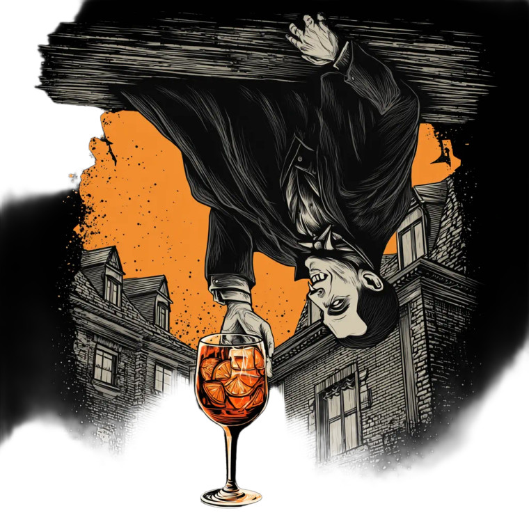 Dracula With Drink Vinyl Car Decal Sticker – Waterproof & UV-Resistant 3.4133333333333336"