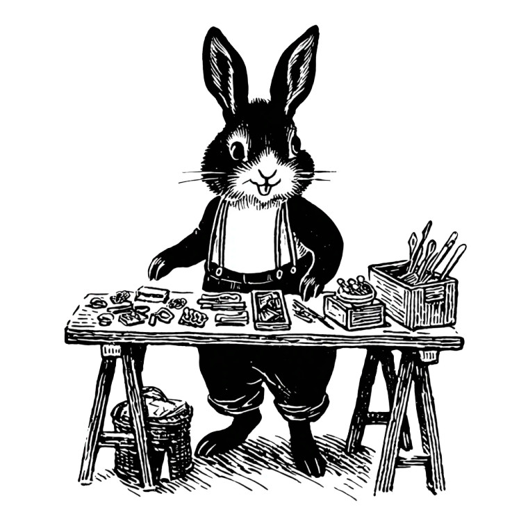 Smiling Rabbit V2 Vinyl Car Decal Sticker – Waterproof & UV-Resistant 3.4133333333333336"