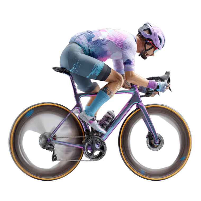 Hyperrealistic Cyclist Vinyl Car Decal Sticker – Waterproof & UV-Resistant 3.4133333333333336"