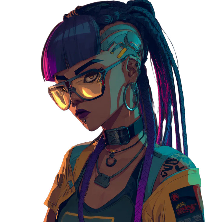 Cyberpunk Girl V42 Vinyl Car Decal Sticker – Waterproof & UV-Resistant 3.4133333333333336"