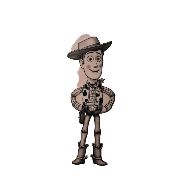 Woody Tattoo Vinyl Car Decal Sticker – Waterproof & UV-Resistant 3.4133333333333336"