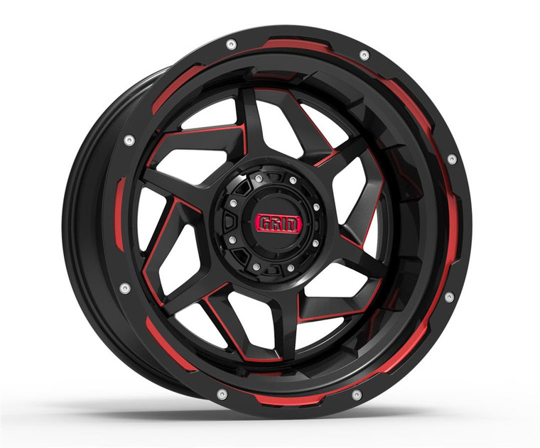 Grid Wheels 24x14 Gloss Black With Red Accents | Dodge Ram 1500 Classic - Limited Lifetime Warranty