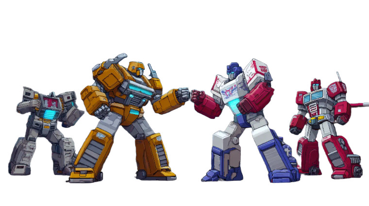 Pixel Transformer Fight Vinyl Car Decal Sticker – Waterproof & UV-Resistant 5.4