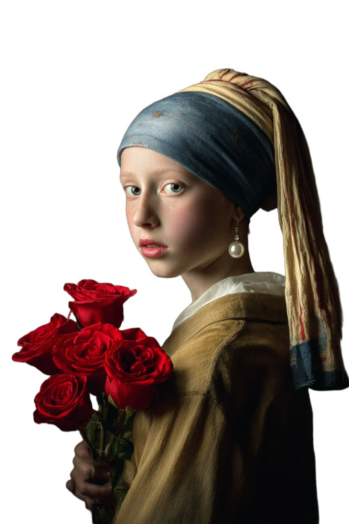 Girl With Roses V2 Vinyl Car Decal Sticker – Waterproof & UV-Resistant 4.4