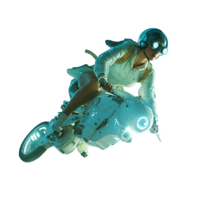 Futuristic Sky Rider V2 Vinyl Car Decal Sticker – Waterproof & UV-Resistant 6.826666666666667"