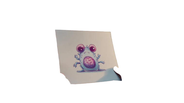 Child'S Creature Drawing Vinyl Car Decal Sticker – Waterproof & UV-Resistant 2.72"