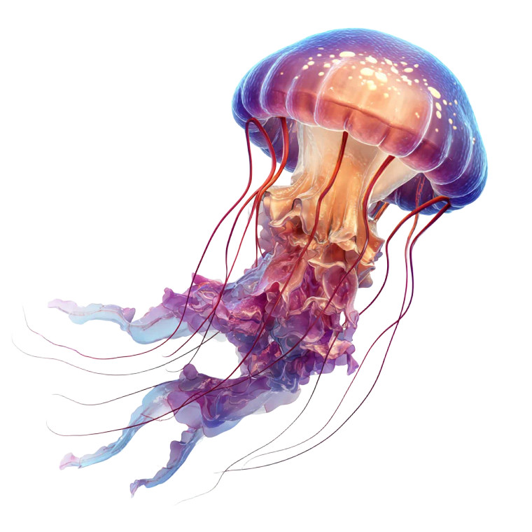 Flowing Jellyfish Vinyl Car Decal Sticker – Waterproof & UV-Resistant 3.4133333333333336"