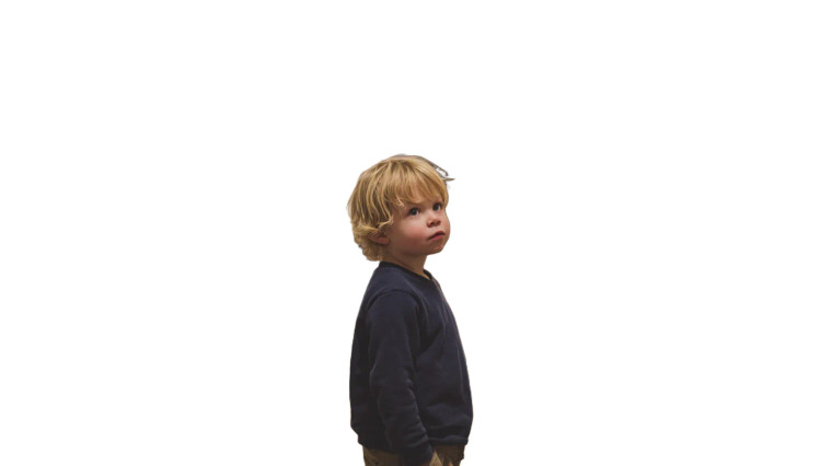 Boy Watching Father Vinyl Car Decal Sticker – Waterproof & UV-Resistant 2.72"
