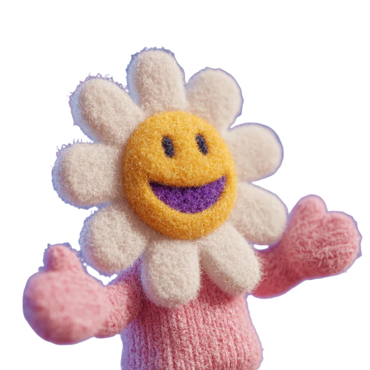 Daisy Face Character Vinyl Car Decal Sticker – Waterproof & UV-Resistant 6.826666666666667"