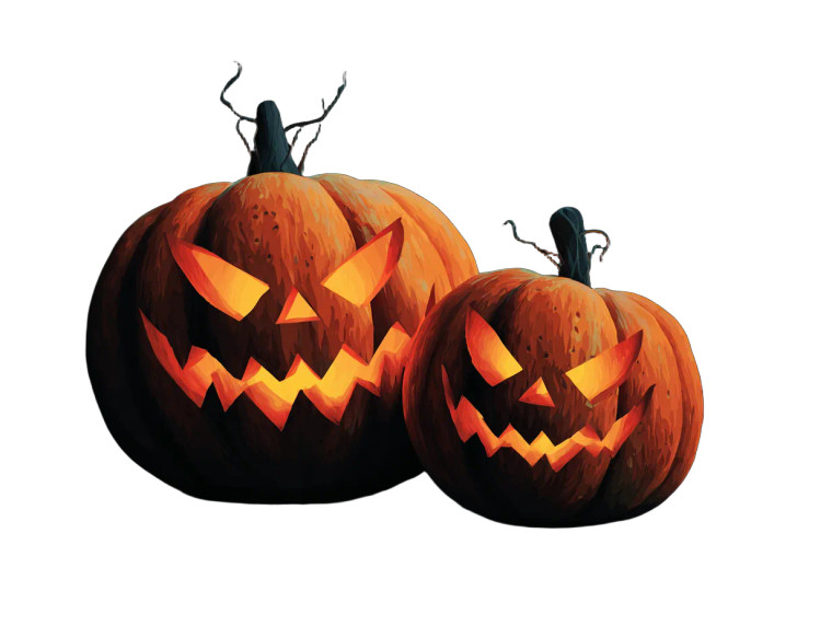 Scary Halloween Pumpkins Vinyl Car Decal Sticker – Waterproof & UV-Resistant 6.1866666666666665"