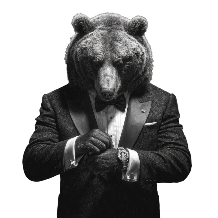 Grizzly Gentleman Vinyl Car Decal Sticker – Waterproof & UV-Resistant 3.4133333333333336" Grizzly Gentleman Vinyl Car Decal Sticker – Waterproof & UV-Resistant 3.4133333333333336"