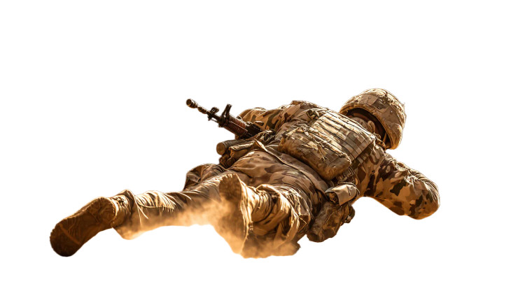 Falling Soldier V2 Vinyl Car Decal Sticker – Waterproof & UV-Resistant 2.72"