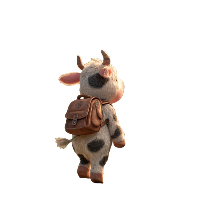 Baby Cow Backpack Vinyl Car Decal Sticker – Waterproof & UV-Resistant 3.4133333333333336"