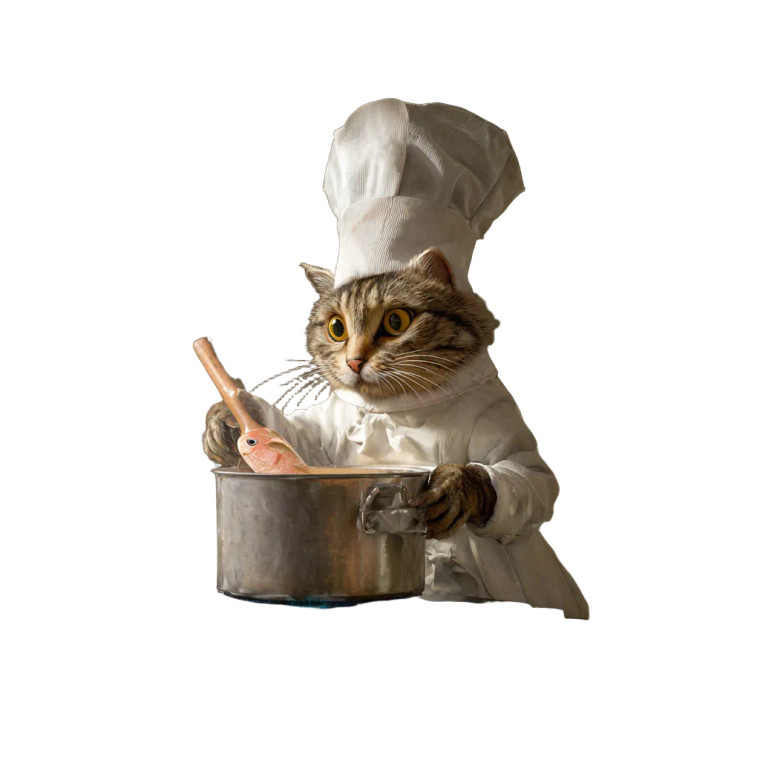 Chef Tabby Cat V2 Vinyl Car Decal Sticker – Waterproof & UV-Resistant 6.826666666666667"