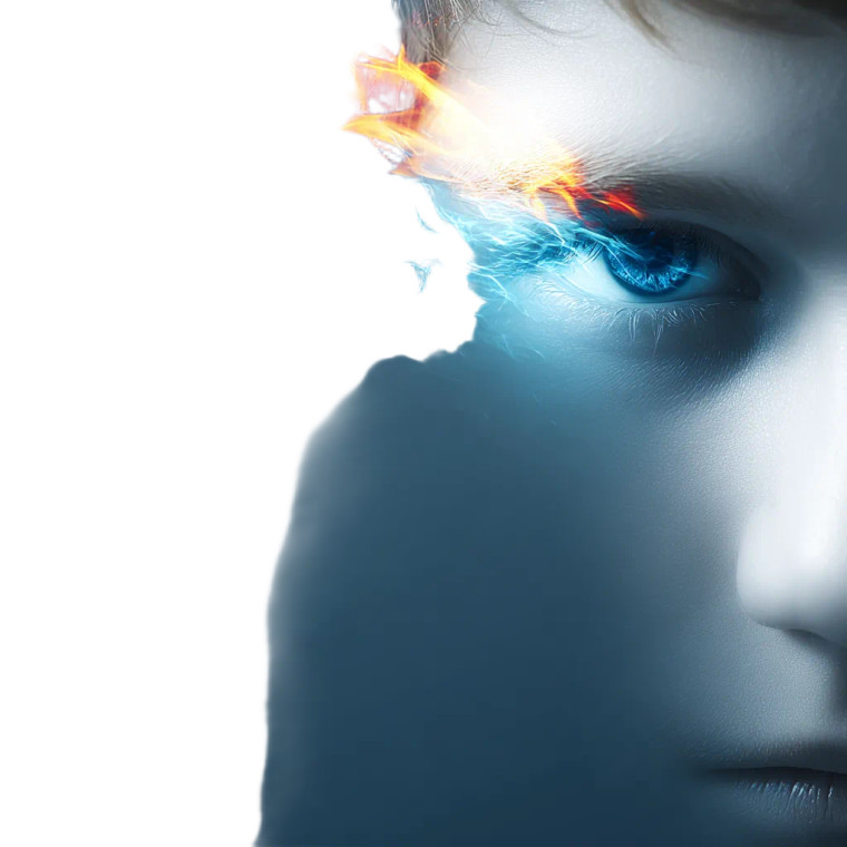 Fiery-Eyed Teenager Vinyl Car Decal Sticker – Waterproof & UV-Resistant 3.4133333333333336"