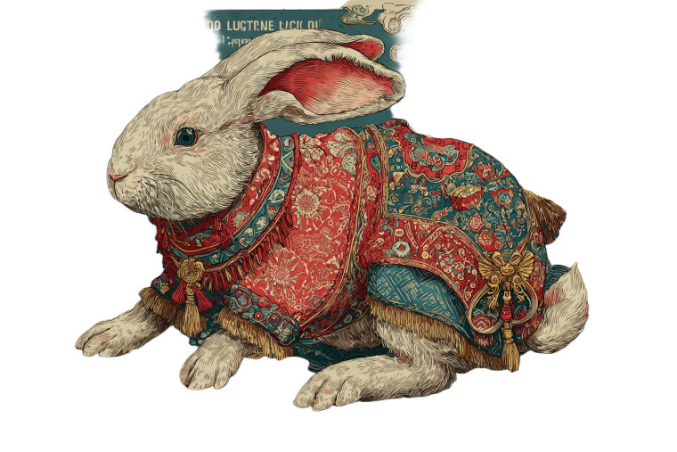 Festive Zodiac Rabbit Vinyl Car Decal Sticker – Waterproof & UV-Resistant 5.97333333333333
