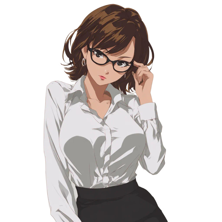 Competent Anime Secretary Vinyl Car Decal Sticker – Waterproof & UV-Resistant 3.4133333333333336"