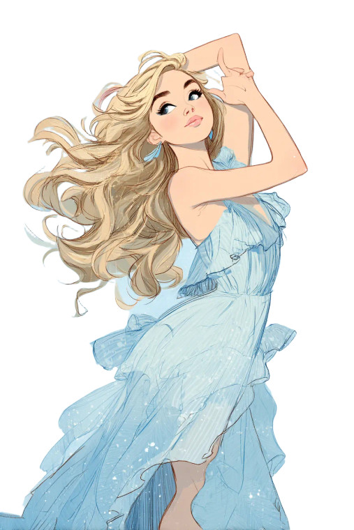 Romantic Sabrina Illustration Vinyl Car Decal Sticker – Waterproof & UV-Resistant 4.4