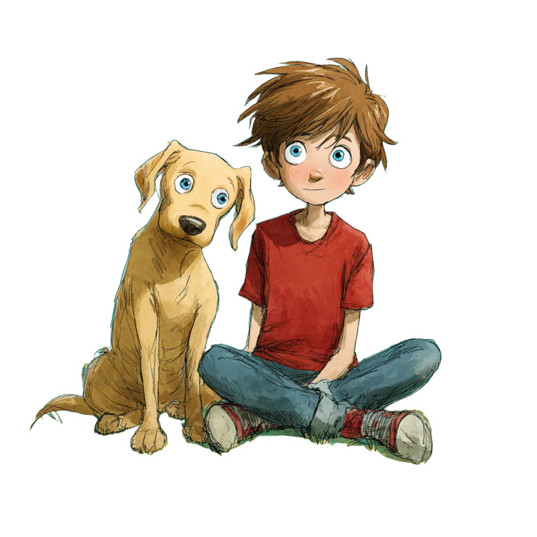 Boy And Labrador Vinyl Car Decal Sticker – Waterproof & UV-Resistant 6.826666666666667"