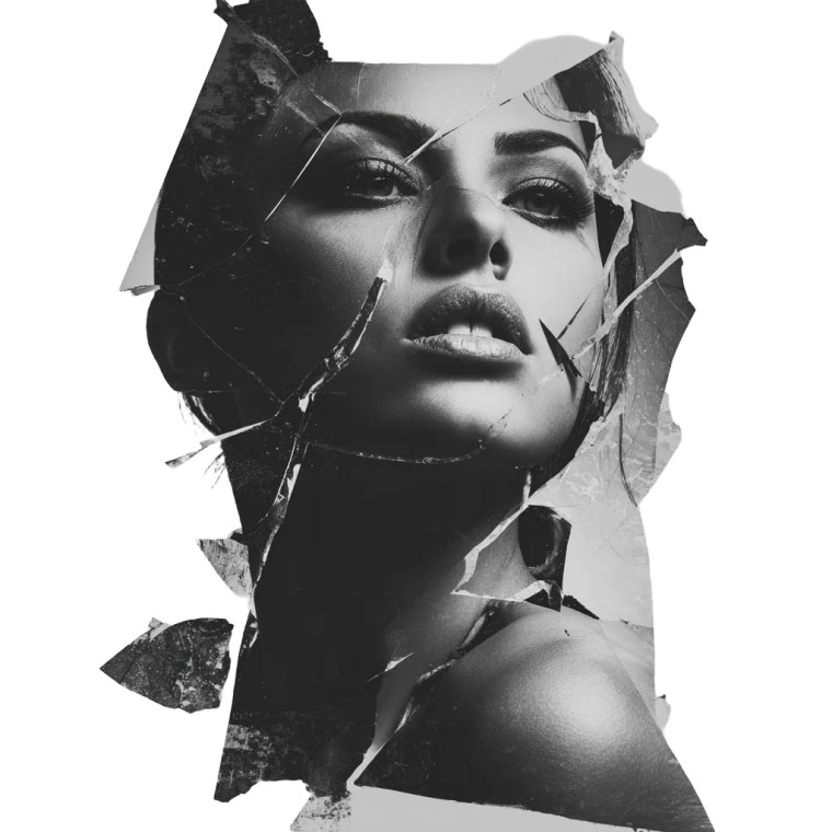 Shattered Beauty Vinyl Car Decal Sticker – Waterproof & UV-Resistant 3.4133333333333336"