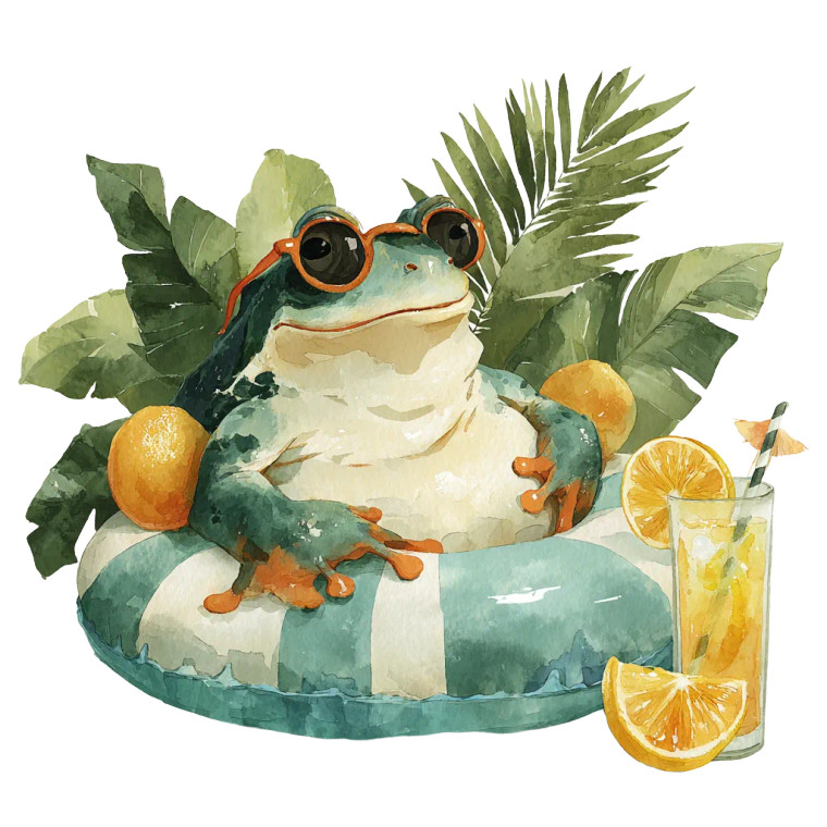 Funny Frog Floaty Vinyl Car Decal Sticker – Waterproof & UV-Resistant 3.4133333333333336"