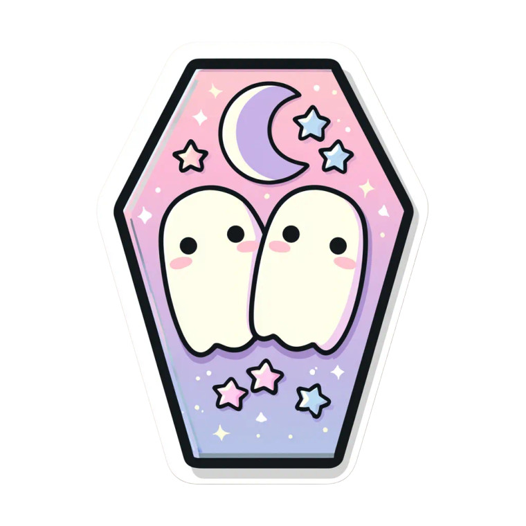 Kawaii Ghost Sticker Vinyl Car Decal Sticker – Waterproof & UV-Resistant 3.4133333333333336"