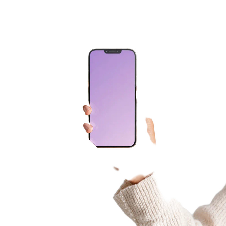 Woman Holding Iphone V2 Vinyl Car Decal Sticker – Waterproof & UV-Resistant 6.826666666666667"