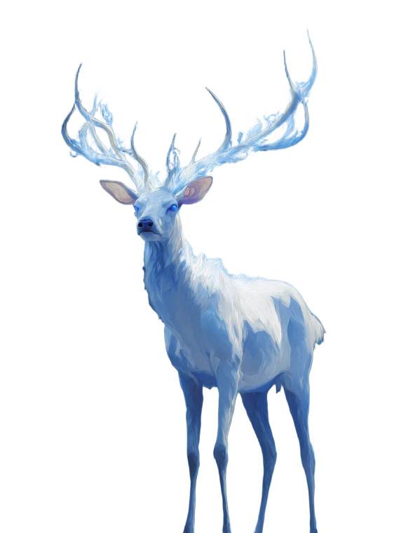 Majestic Blue-Flame Deer Vinyl Car Decal Sticker – Waterproof & UV-Resistant 8.213333333333333"