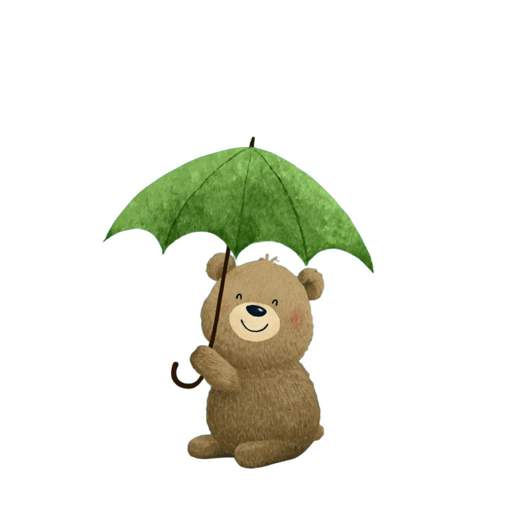 Baby Bear Umbrella V2 Vinyl Car Decal Sticker – Waterproof & UV-Resistant 6.826666666666667"