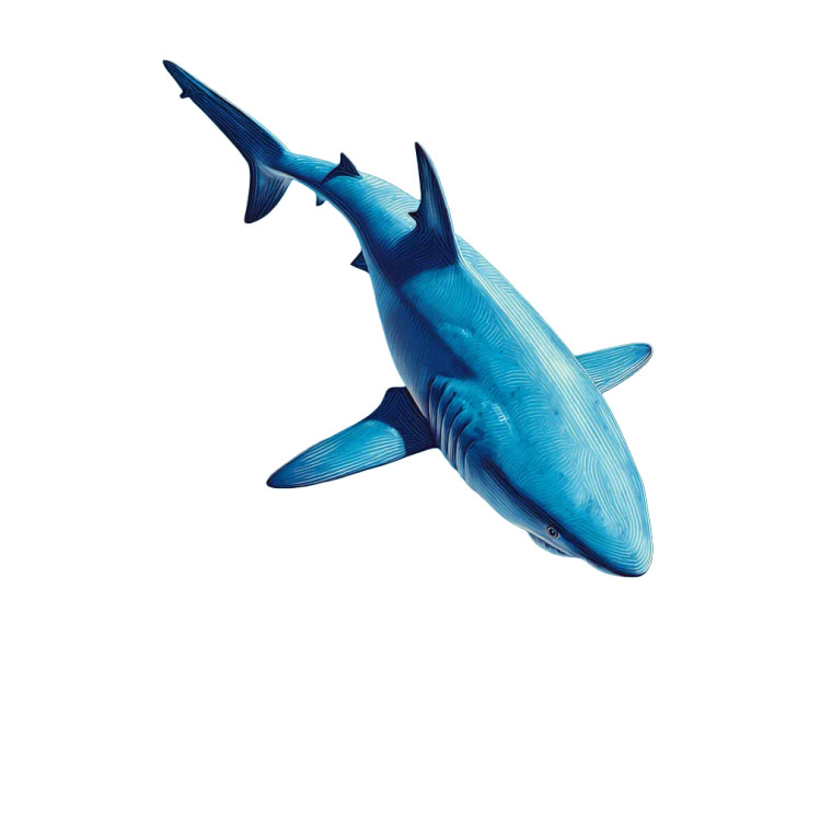 Blue Shark V2 Vinyl Car Decal Sticker – Waterproof & UV-Resistant 6.826666666666667"
