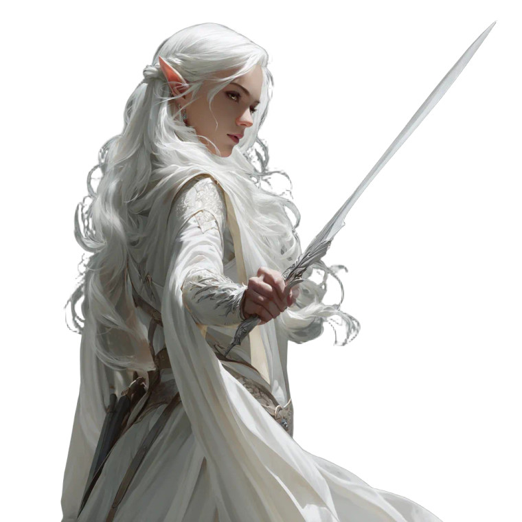 White-Haired Elf Warrior Vinyl Car Decal Sticker – Waterproof & UV-Resistant 3.4133333333333336"
