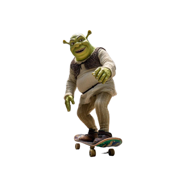 Shrek Skateboarding Vinyl Car Decal Sticker – Waterproof & UV-Resistant 3.4133333333333336"