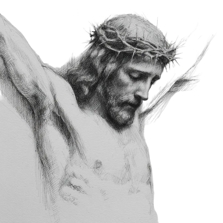 Jesus Sketch V2 Vinyl Car Decal Sticker – Waterproof & UV-Resistant 3.4133333333333336"