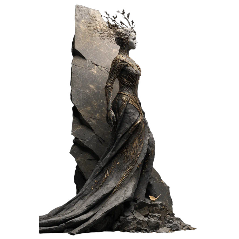 Dark Goddess Sculpture Vinyl Car Decal Sticker – Waterproof & UV-Resistant 6.826666666666667"