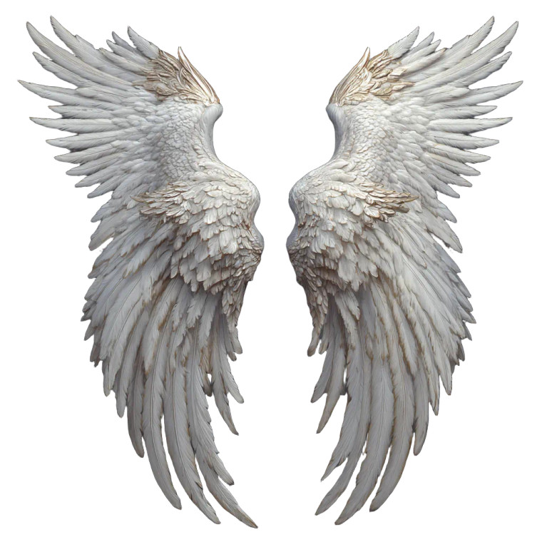 White Angel Wings V11 Vinyl Car Decal Sticker – Waterproof & UV-Resistant 3.4133333333333336"