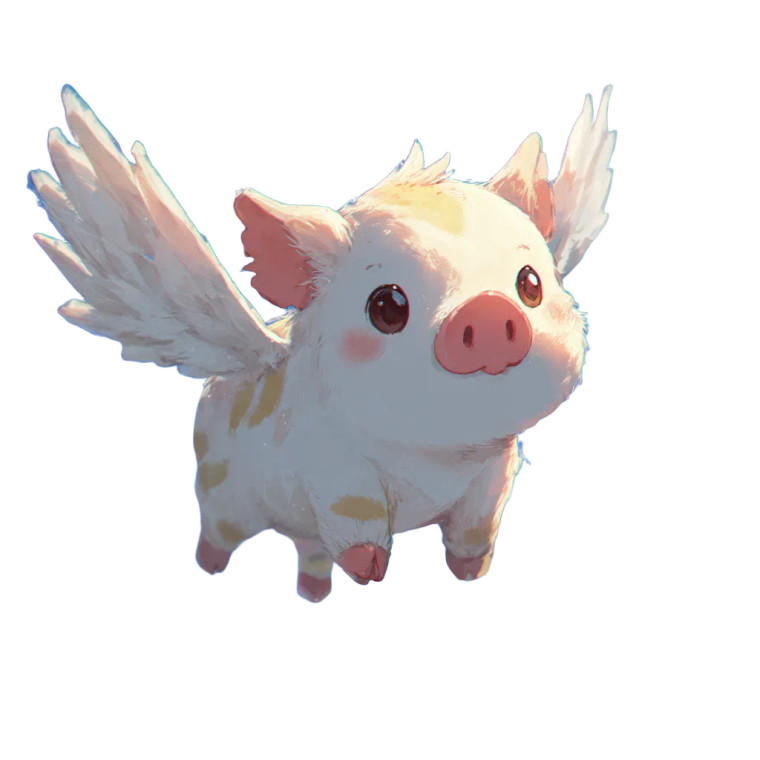 Winged Pig Vinyl Car Decal Sticker – Waterproof & UV-Resistant 3.4133333333333336"