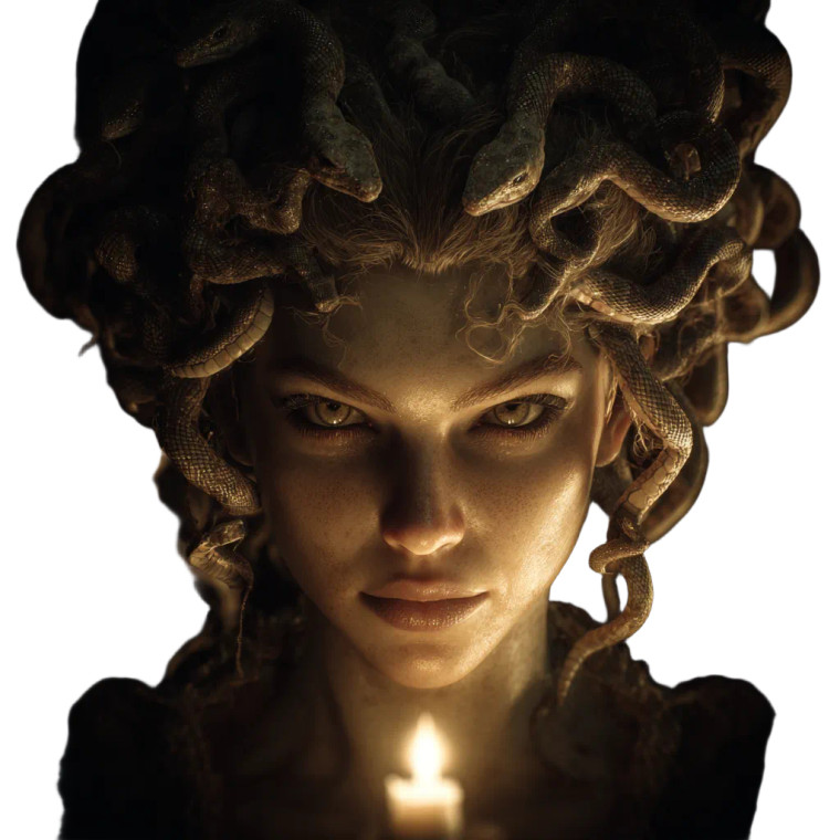 Sinister Medusa Vinyl Car Decal Sticker – Waterproof & UV-Resistant 3.4133333333333336"
