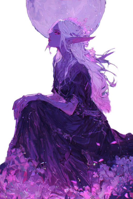 Moonlit Night Elf Vinyl Car Decal Sticker – Waterproof & UV-Resistant 8.96"