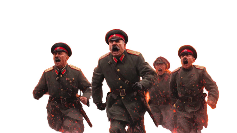 Russian Generals Shouting Vinyl Car Decal Sticker – Waterproof & UV-Resistant 2.72"